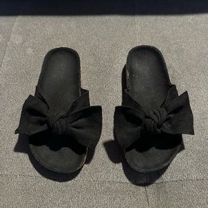 Girls Knotted Slide On Sandals